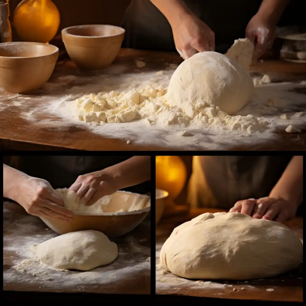 Step-by-step collage of making oatmeal and chia bread, from mixing ingredients to freshly baked loaf.